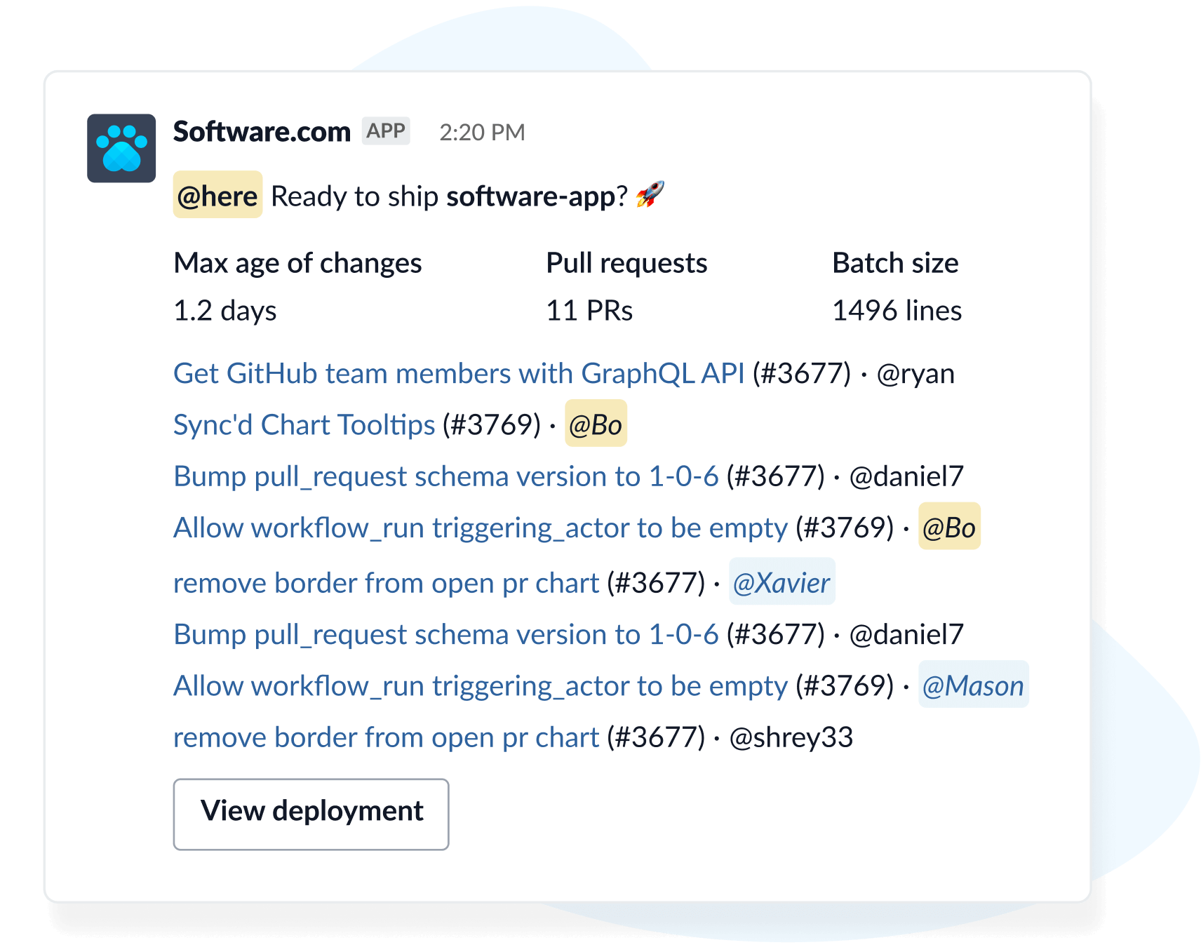 Slack deployment previews